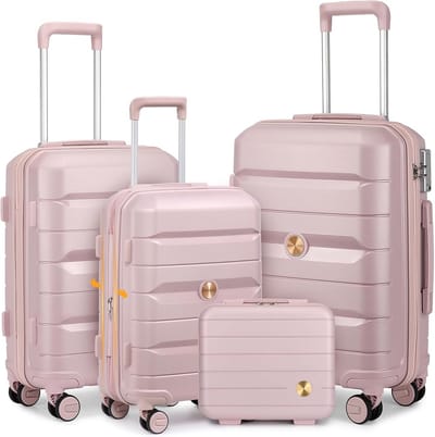4-delige Hardschalige Trolley Koffer set met TSA-slot en 4 Zwenkwielen