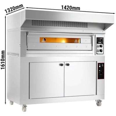 GGM Gastro Elektro Pizzaofen - 6x 33cm - Manuell - inkl. Haube & Gärschrank Zilver