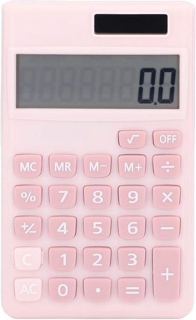 longziming - Rekenmachine 8 Cijfer Display - Kleine Calculator Van ABS Materiaal Voor Kantoor, Bedrijf En Huishoudelijk Gebruik Roze