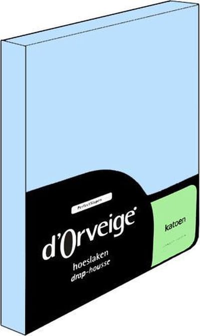 D'Orveige Hoeslaken Katoen - Eenpersoons - 80x200 cm - Licht Blauw