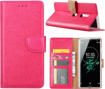 LuxeBass Hoesje geschikt voor Sony Xperia XZ3 - Bookcase Roze - portemonnee hoesje gsm hoesje - telefoonhoes - telefoonhoesjes