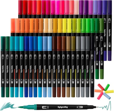 Alcohol Markers - Kleurpenset - Multi-kleur - Dubbele punt met fijne en kwast - Waterbasis inkt - Voor Volwassenen en Kinderen