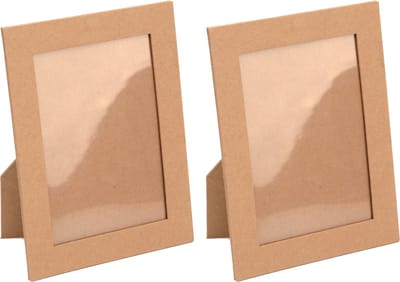 Kartonnen fotolijst - 2x - 17 x 22 cm - DIY - hobby/knutselmateriaal - fotolijsten/fotolijstjes