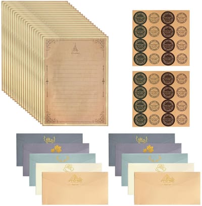 Dailygoods - Set van 2 papieren enveloppen, gekleurde enveloppen, briefpapier en mooi, voor bruiloftsuitnodigingen, wenskaarten, cadeau