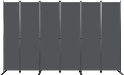 Kamerscherm - Paravent - Kamerverdeler-Scheidingswand – Vrijstaand –Opvouwbaar – Stabiel - Privacy - Woonkamer - 304x180 cm- 6-delig-Grijs