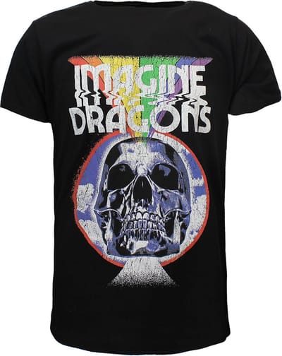 Imagine Dragons Rainbow Skull Burst T-Shirt - Officiële Merchandise - S