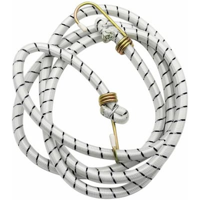 1pc Corde à Bagages Haute Élasticité, Sangle d'Arrimage pour Bottes de Moto, Accessoires d'ÉquitationCorde d'Arrimage pour Bagages, Accessoires d'Équitation, Longueur de Corde 1,8 Mètres Pack of 1 white