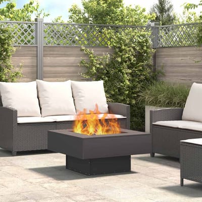 vidaXL - Vuurkom - Zwart - 80 - x - 80 - x - 40 - cm - weervast - staal
