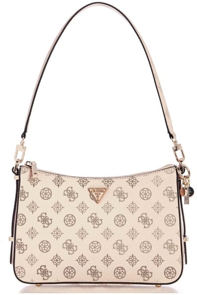 GUESS schoudertas Daryna II Top Zip Shoulder Bag Cream Logo crème