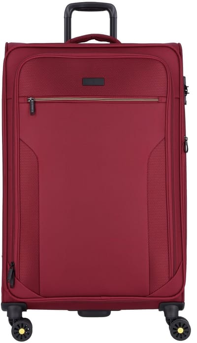 d & n Travel Line 9704 4 wielen Trolley L 78 cm met uitbreidingsplooi - Zachte bagage - TSA slot - dark red
