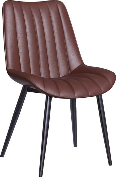HOMAVO Eetkamerstoelen YZ1 – Set van 2 – Kunstleer – Ergonomisch – 53×62,5×88 cm – Vintage Bruin