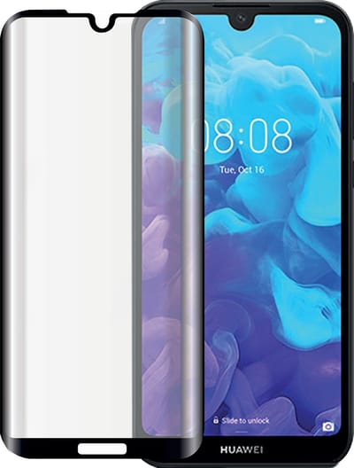 Bigben Connected, Screenprotector geschikt voor Huawei Y5 2019 - Anti-Scratch & Anti-Fingerprint, Transparant zwart