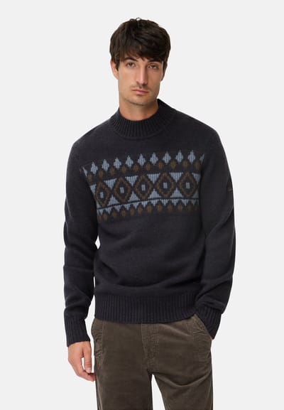 camel active Trui van pure lamswol - Maat menswear-M - Marineblauw