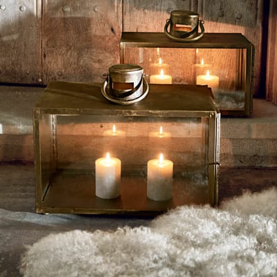 LOBERON Kaars set van 4 Braga taupe