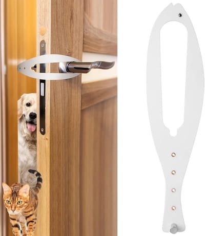 Deurstopper Kattenluik - Huisdierdeur - Honden Buiten Houden - Smal Ontwerp - Verstelbaar - Wit