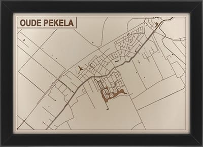 Houten stadskaart van Oude Pekela