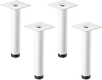 4 SOTECH-meubelpotenLIMA Hoogte 150 mm, Ø 25 mm In hoogte verstelbaar 10 mm wit mat Pootjes voor vitrinekast Sokkelvoetjes Kastvoetjes