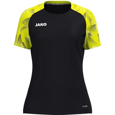 Jako Sonic T-Shirt Dames - Zwart / Fluogeel | Maat: 34/36