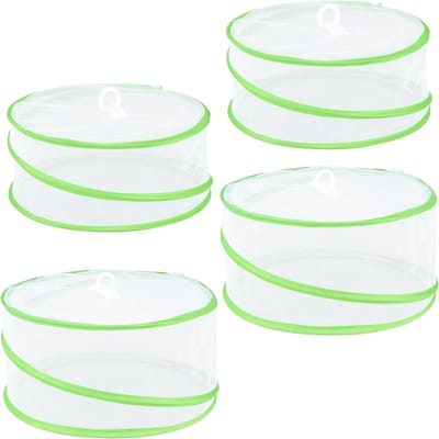 Set van 4 Vouwbare Vliegennetten voor Eten - Ideaal als Deksel voor Taart, Barbecue en Picknick met Twee Maten