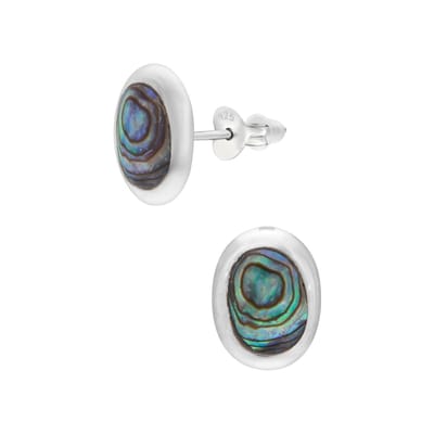 WeLoveSilver zilveren oorstekers vrouw - abalone steen - 6 x 6 mm