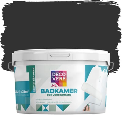 Decoverf badkamerverf 2.5L nachtzwart