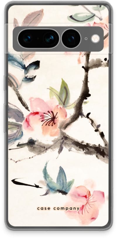 Case Company® - Hoesje geschikt voor Google Pixel 7 Pro hoesje - Japanse bloemen - Soft Cover Telefoonhoesje - Bescherming aan alle Kanten en Schermrand
