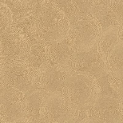 Structuur behang Profhome 790933-GU vliesbehang gestructureerd met geometrische vormen en metalen accenten goud okergeel bruinbeige bronzen 5,33 m2