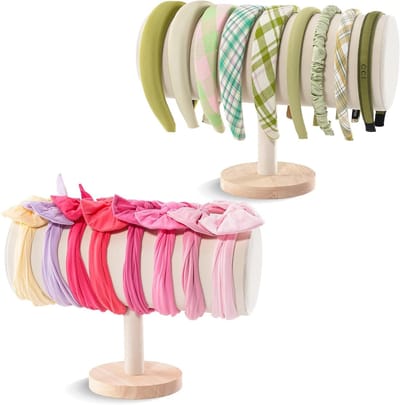 Hoofdbandhouder en Organizer voor Haaraccessoires, Opbergrek voor Haarbanden en Sieraden - Beige, 2 Stuks, Ideaal voor Dames en Meisjes