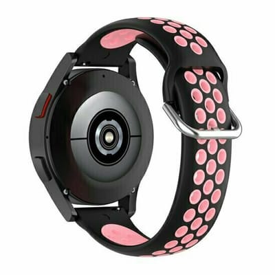 By Qubix - Siliconen sportbandje met gesp - Zwart + lichtroze - geschikt voor Huawei Watch GT 6 / GT 7 / GT 6 pro / GT 7 pro - 46mm