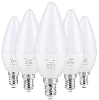 E14 LED Kaarslamp 5 Stuks - 5.5W Koud Wit 6500K, Vervangt 40W Halogeenlamp
