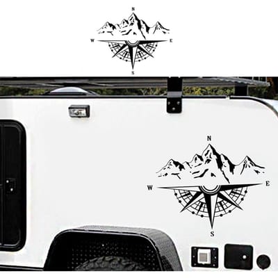Berg Stickers, Decal voor Auto Motorkap Auto Carrosserie Zijdeur Waterdichte Stickers, Vinyl Streep Decal Sticker voor Vrachtwagen zwart
