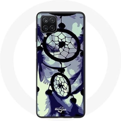 Samsung Galaxy A12 Dreamcatcher hoesje paars grijs en zwart