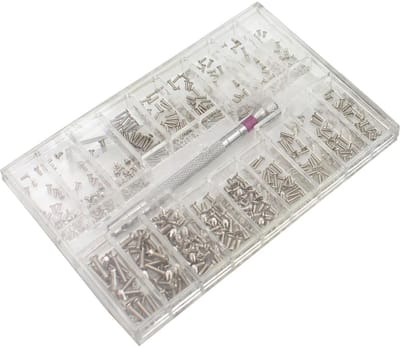 500 Stuks Microschroeven Set M1,2 M1,4 M2 Platte Kop Schroeven Brilschroeven met Schroevendraaier