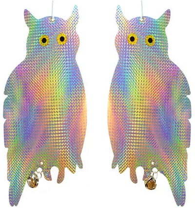 2 Stuks Vogelverschrikker Set – Reflecterende Nep Uil met Holografisch Effect – Effectief Vogelafweerapparaat tegen Vogels, Duiven, Spechten, Pigeons en Ongedierte – Tuin, Balkon en Boerderij