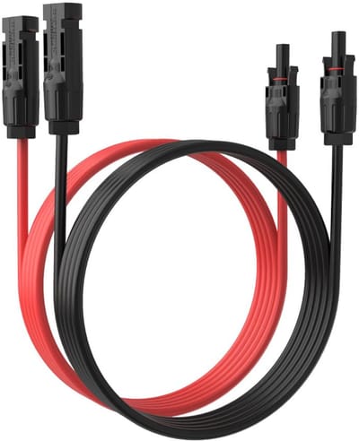 Zonne-energie Verlengkabels Set - 12 AWG, Zwart en Rood, IP67 Waterdicht voor Zonnepanelen