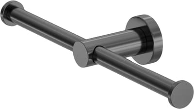 Owen & Finch Toiletrolhouder met Reserverolhouder – Geborsteld Gun Metal (PVD) – Hoogwaardig RVS – Inclusief Wandmontage