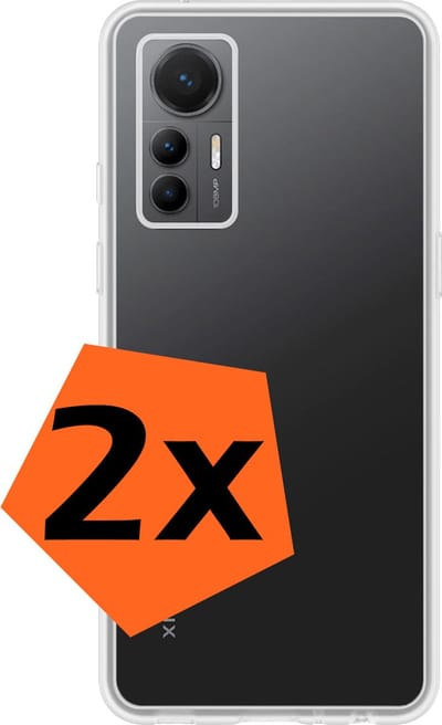 Hoes - 2 Stuks - Geschikt voor Xiaomi 12 Lite - Sterk & Shockproof - Case Siliconen - Back Cover - Telefoon Hoes - Transparant