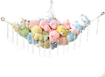 Handgeweven Opberghangnet voor Knuffeldieren, Boho Wanddecoratie, Ruimtebesparende Oplossing voor Kinderen, 150 x 120 cm