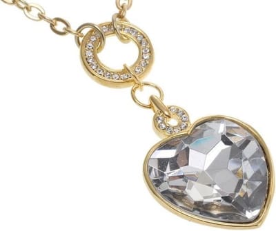Behave - Korte ketting met hartvorm facet kristalsteen - Goudkleur - 42 cm + verlengketting