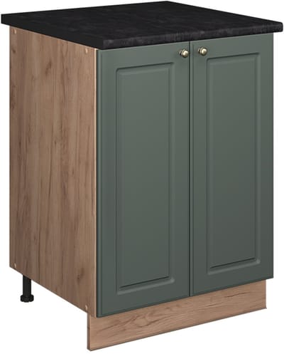 Vicco Wastafelkast Fame-Line, Groen-Goud Landhuis/Goudkleurig Eiken, 60 cm