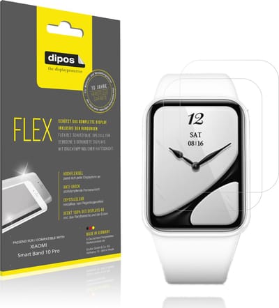 dipos – 2x Beschermfolie geschikt voor XIAOMI Smart Band 10 Pro | 3D Full Cover Screenprotector | 100% Passend