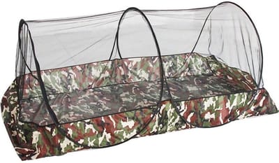 Klamboe voor bedhemel, opvouwbaar, dubbele deur met muggensteekonderkant, voor tent, bed, camping, reizen, huis buiten
