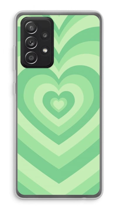 Case Company® - Hoesje geschikt voor Samsung Galaxy A52 hoesje - Hart Groen - Soft Cover Telefoonhoesje - Bescherming aan alle Kanten en Schermrand