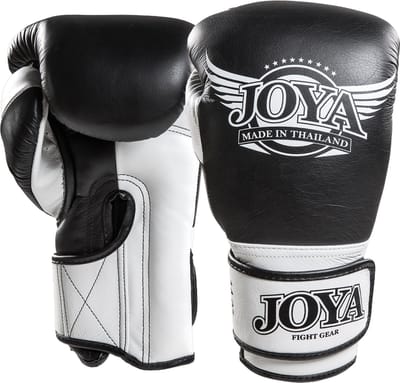 Joya Bangkok Kickbokshandschoenen Zwart Wit - Leer (Beschikbaar in verschillende maten)