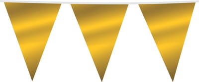 3x Giga Vlaggenlijn Metallic Goud 10 meter - Verjaardag Feest Party Festival Poolparty Decoratie