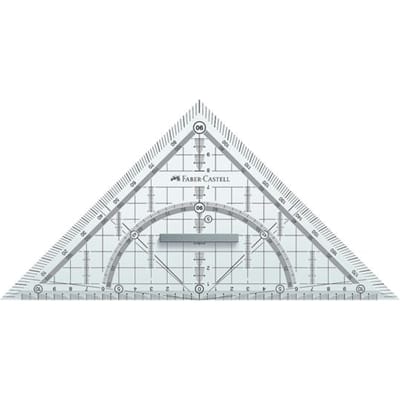 Faber-Castell meetdriehoek GRIP groot, afneembare handgreep, 220 mm hypotenuse
