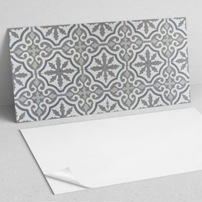 Coloray Wandpanelen Zelfklevend - Mozaïekpatroon met versieringen PVC Wandpaneel - 100 cm x 50 cm - Grijs Wandbekleding Zelfklevend - 1 stuk - Texturen Wandpanelen Zelfklevend - Wandpaneel Keuken - Wandpanelen Badkamer