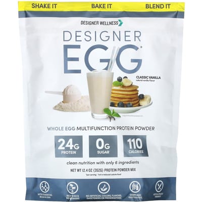 Designer Wellness, Designer Ei, Heel Ei Multifunctioneel Eiwitpoeder, Klassieke Vanille, 352 g (12.4 oz)