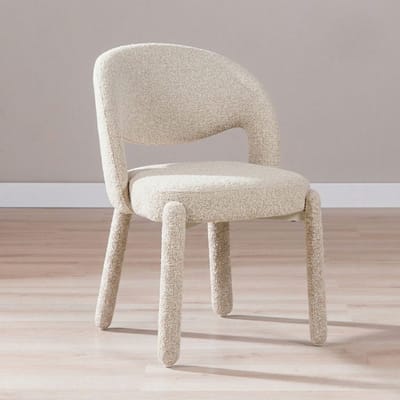 Bronx71® Eetkamerstoel Dean bouclé taupe - stoel