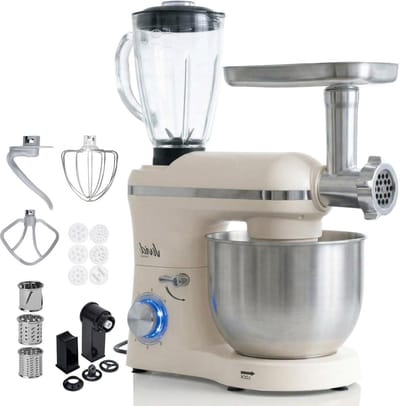Keukenmachine Multifunctioneel - Keukenrobot Alles-in-één - Maaltijden Bereiden - Vervangt 5 apparaten - 6.2L Kom - Creme